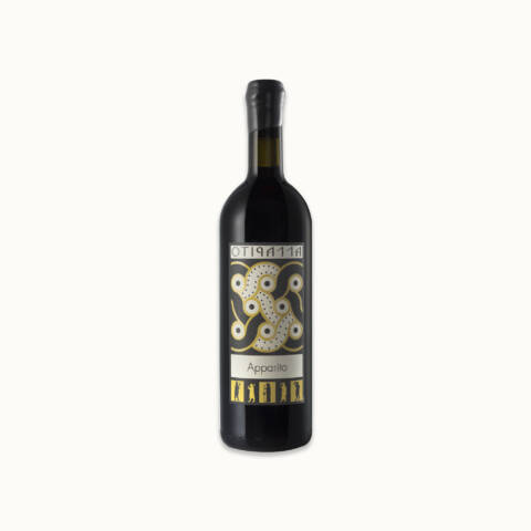 Apparito bottiglia di vino rosso