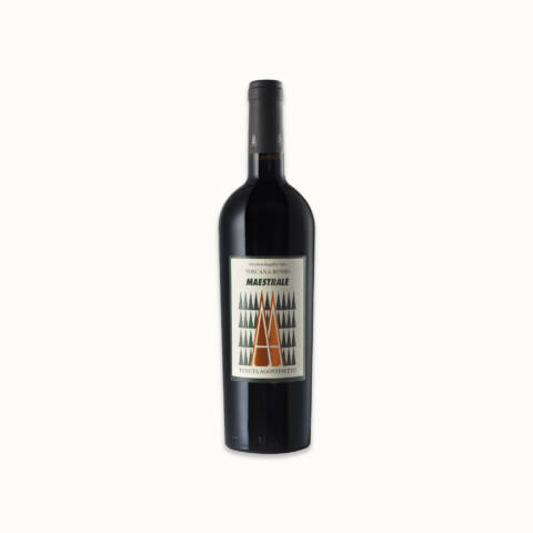 Maestrale bottiglia di vino rosso